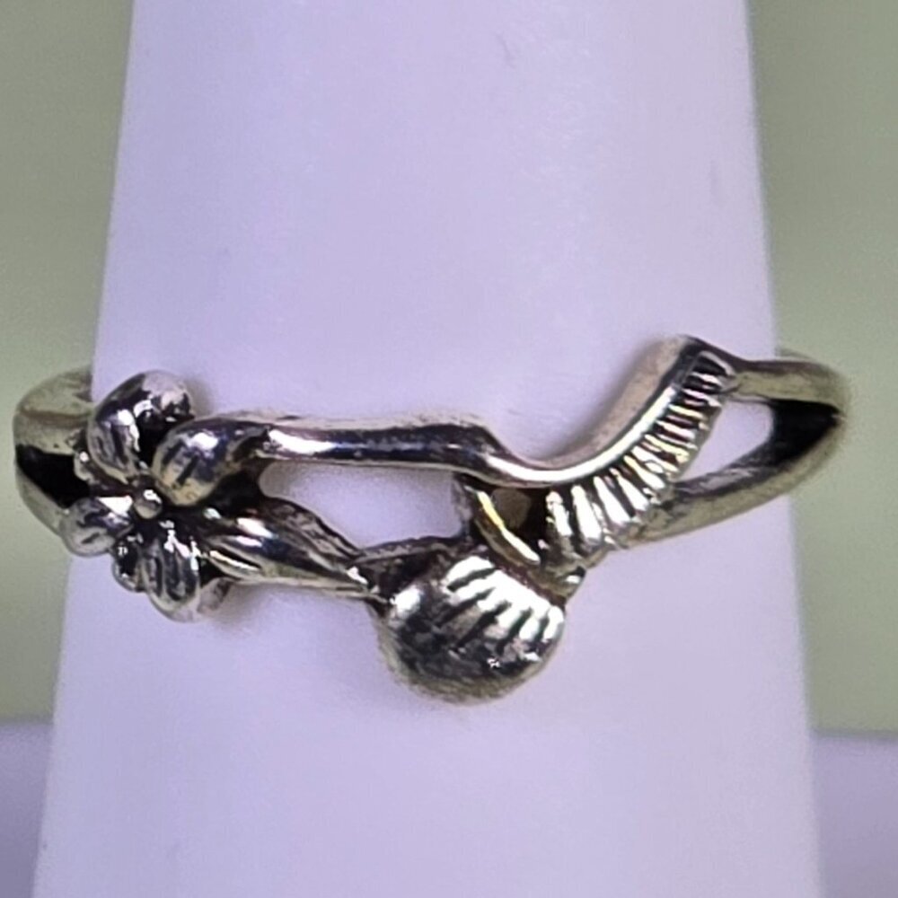 Carved Hummingbird & Flower Nature-Inspired Design Ring Size 6.5 (NWOT) - Picture 2 of 5